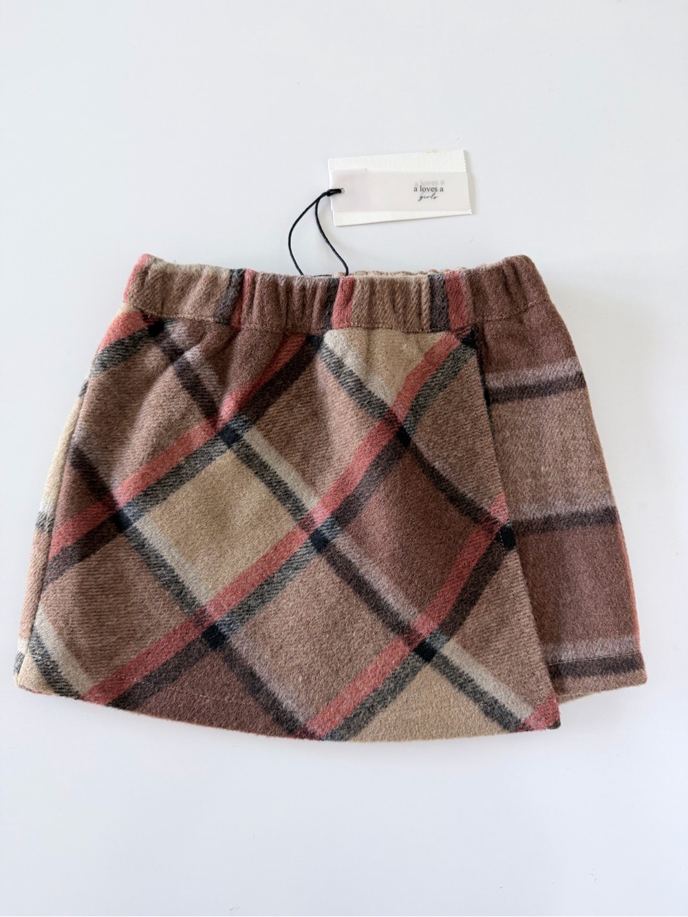 A Loves A Girls' Plaid Elastic-Waist Skirt Size 5 - NEW